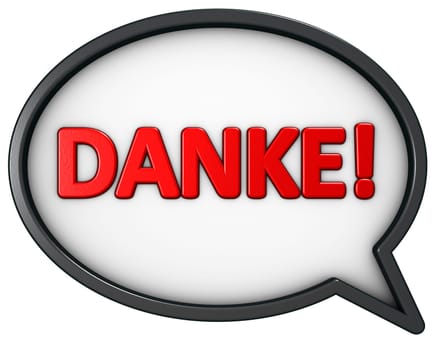 speech bubble with the word thank you - 3d rendering