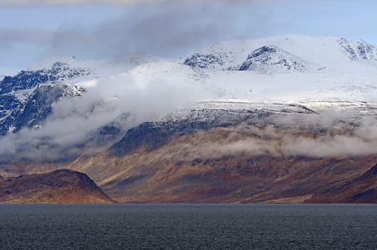 Dramatic Peaks on the Coast of Baffin Island pear Pangnirtung, Nunavut, Canada