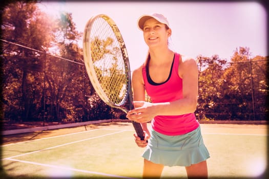 Beautiful young female tennis player