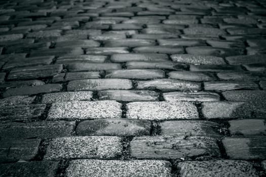 Pattern of a black and white cobblestones that can be used as background or overlay