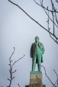 Bergen Christian Michelsen statue in Bergen, Norway.He was a politician who oversaw Norway independence from Sweden in 1905.