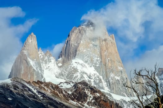 Stunning and impressive Mount Fitz Roy near El Chalten In Patagonia, Argentina