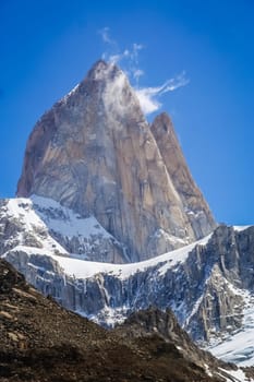 Stunning and impressive Mount Fitz Roy near El Chalten In Patagonia, Argentina