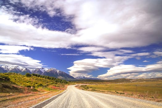 Scenic road going through southern Patagonia, Argentina