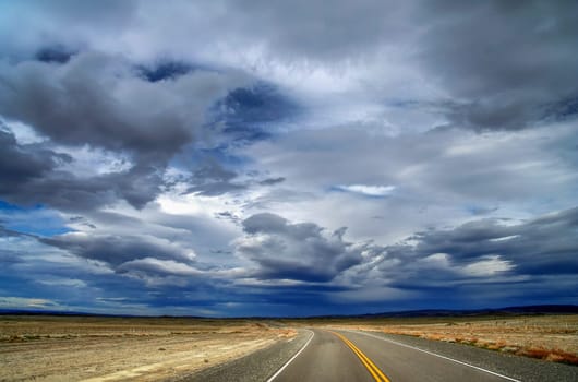 Famous scenic Road 40, called Ruta Quareta, going through southern Patagonia, Argentina