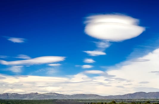 UFO like cloud over pampa in southern Argentina