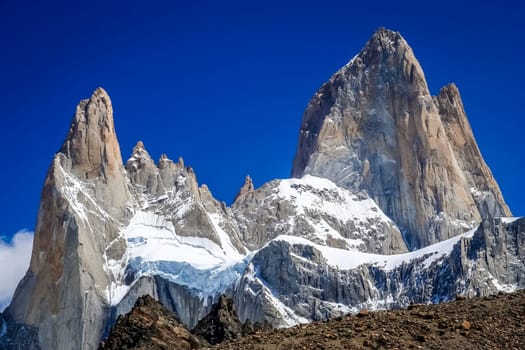 Stunning and impressive Mount Fitz Roy near El Chalten In Patagonia, Argentina