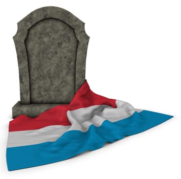 tombstone and flag of luxembourg - 3d rendering