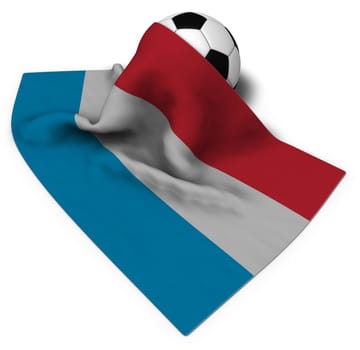 football and flag of luxembourg - 3d rendering