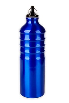 Beverage bottles made of aluminium exposed on a white background