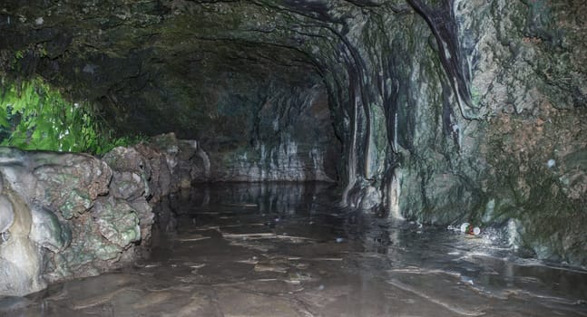 Cave near the waterfall Upper Duden in Antalya.