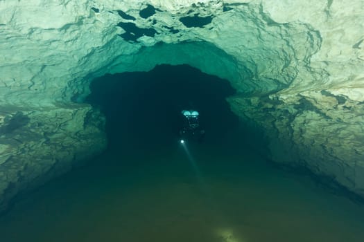 divers underwater caves diving Florida United States of America