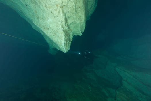 divers underwater caves diving Florida United States of America