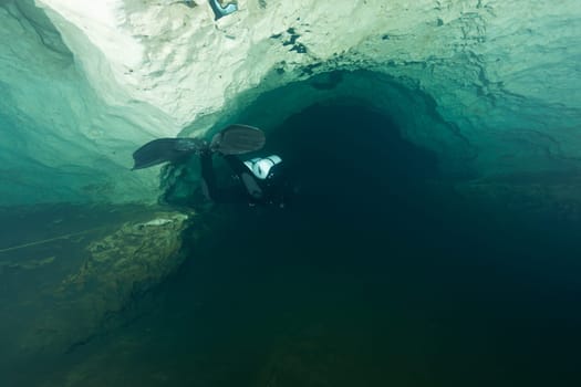 divers underwater caves diving Florida United States of America