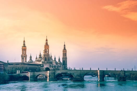 Basilica Cathedral of Our Lady of the Pillar in Zaragoza, Spain
