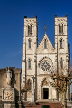 Old gothic Cathedral in a small town in  France