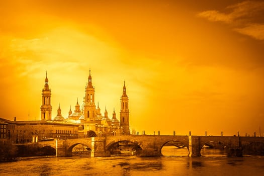 Basilica Cathedral of Our Lady of the Pillar in Zaragoza, Spain
