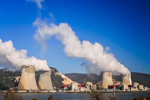 Smoke from the factory in southern France