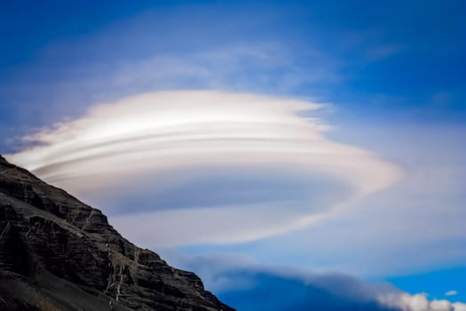 UFO like cloud over mountains in southern Chile