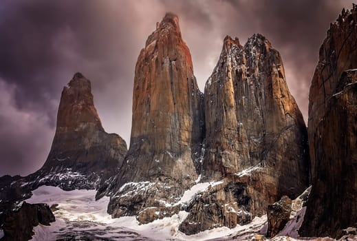 Stunning Torres del Paine peaks, Patagonia, southern Chile