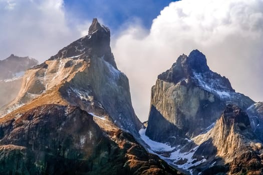 Stunning Cuernos del Paine twin peaks, Patagonia, southern Chile