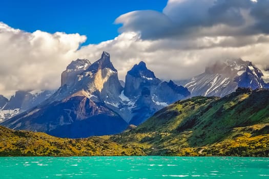Stunning Cuernos del Paine peaks in Patagonia, southern Chile