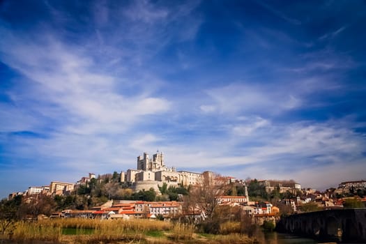 Beziers - medieval village with its castle looking down on it