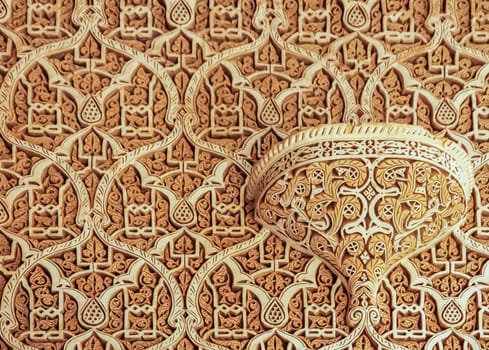 Stunning artwork inside the Telouet Kasbah, Morocco