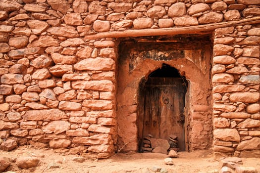 Doors to the small home in the village Telouet in Atlas mountains, Morocco