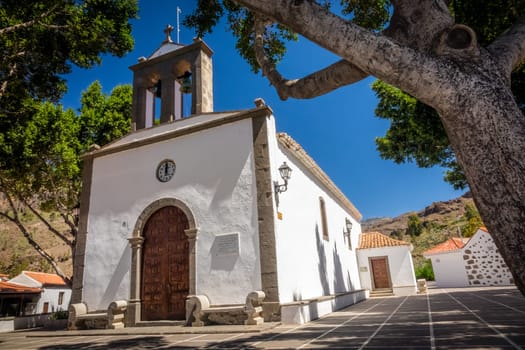 Small church in Fataga town in Gran Canaria, Canary Islands, Spain
