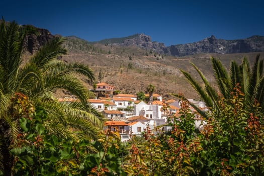 Beautiful small town of Fataga in Gran Canaria, Canary Islands, Spain