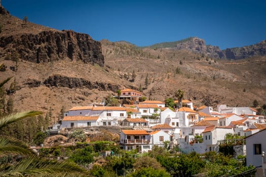 Beautiful small town of Fataga in Gran Canaria, Canary Islands, Spain