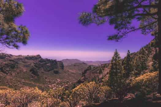 Stunning panorama of mountains in Gran Canaria, Spain