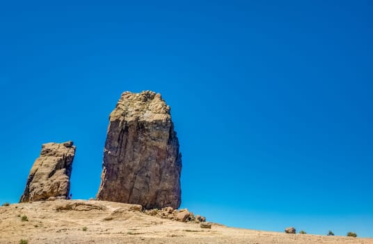 Gigantic Roque Nublo monolith in Gran Canaria, Spain