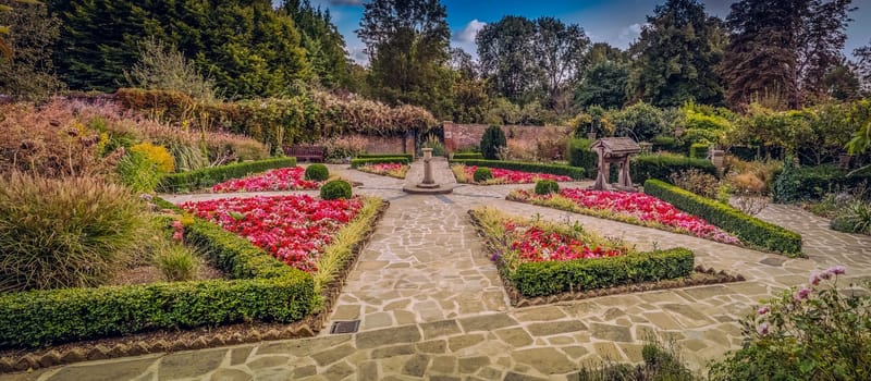 Spring panorama of the Rookery in Streatham Common Park in London, UK