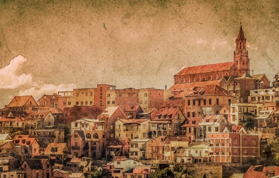 Homes of Antananarivo, the capital city of the island of Madagascar
