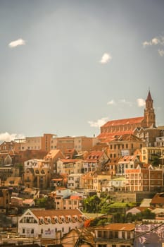 Homes of Antananarivo, the capital city of the island of Madagascar