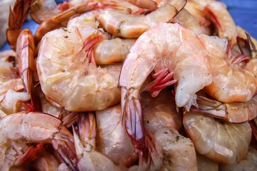 Prawns for sale on the food market in Majunga in Madagascar