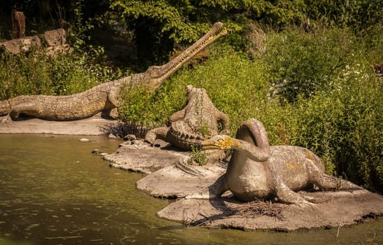Dinosaur sculpture in the Crystal Palace Park