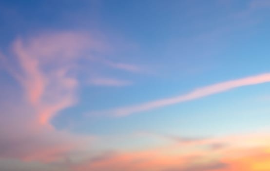 Abstract sunset sky background in soft focus