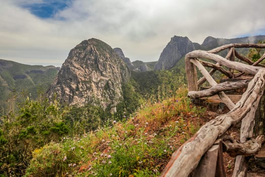 Footpath to the scenic lookout in the La GOmera island, Canary Islands, Spain