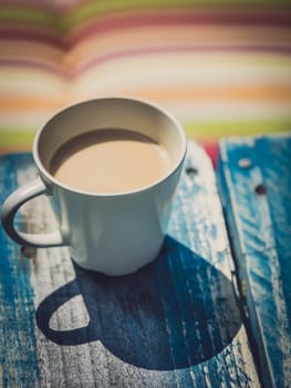 Unfinished coffee on a table in a cafe