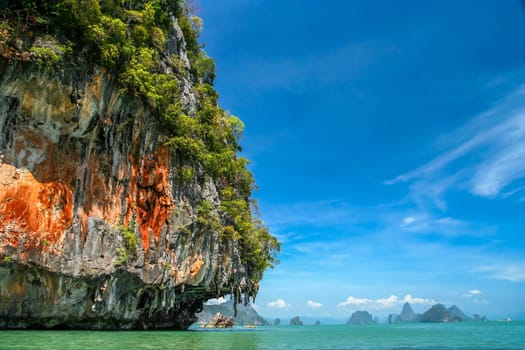 Impressive karst formations on the coast of Thailand near Krabi