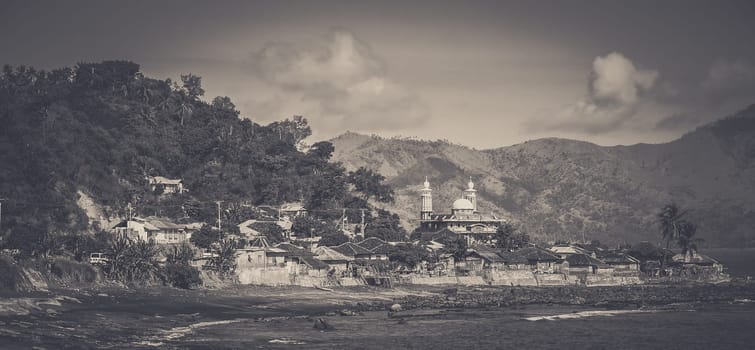 Mosque on the ocean shore in the small town Ende on the Indonesian island Flores