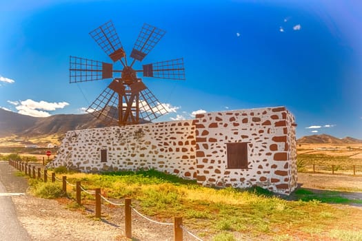 Old windmill in Fuerteventura, Canary Islands, Spain