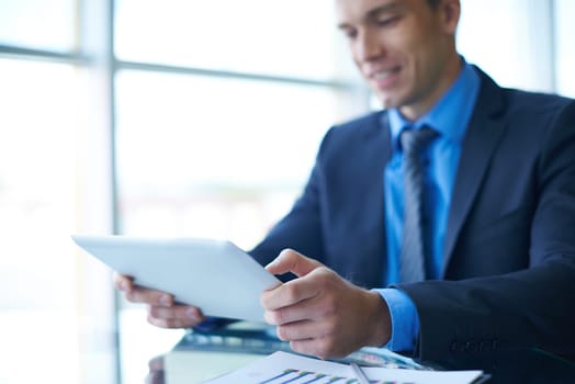 Young businessman networking in office