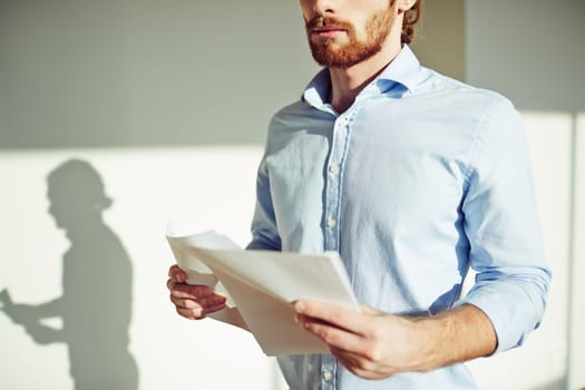 Young businessman with contract