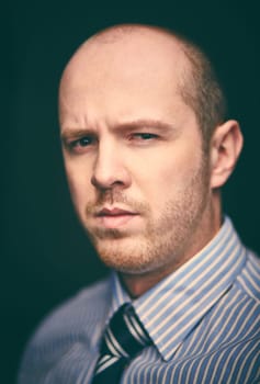 Portrait of a suspicious man