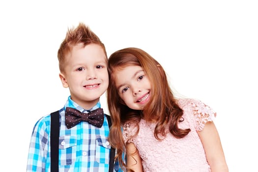Portrait of cute boy and girl