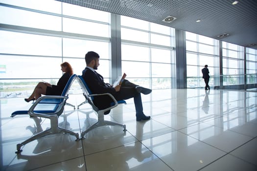 Passengers waiting for their flight